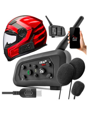 Мотогарнітура IP67 Bluetooth з інтеркомом на шолом EJEAS V6 Pro Plus