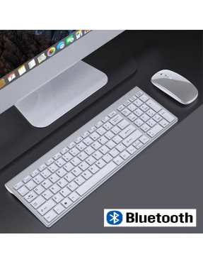 Комплект бездротова Bluetooth + USB клавіатура та миша, срібляста