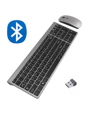Комплект бездротова Bluetooth + USB клавіатура та миша, сіра