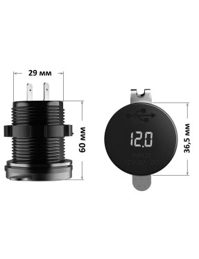 Адаптер USB зарядка QC 3.0 + PD Type-C 65W з вольтметром і кнопкою Металева Red