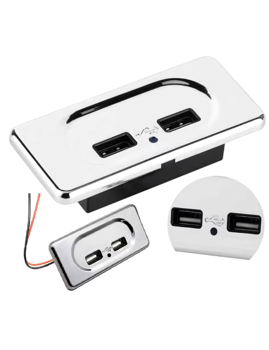 USB зарядка накладна 3.1А Під хром