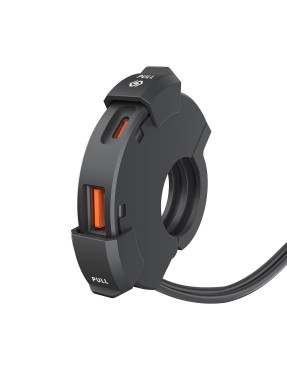 Тонка USB зарядка на кермо QC3.0 + PD з SAE кабелем і запобіжником