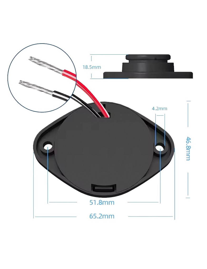 Накладна USB  зарядка QC3.0 + PD Type-C від акумулятора 12-24V Green