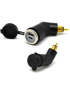 Мотозарядка Cliff Top 36W під роз'єм штекер BMW DIN Hella. USB+PD з підсвіткою