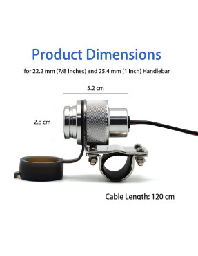 Металева мото USB зарядка телефона Cliff Top 36W PD+QC 3.0. Магнітне відключення портів