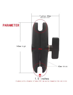 Подвійне гніздо/кріплення CH - RAM Double Socket Arm – 1.5" розмір C, середнє 15 см
