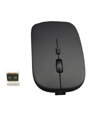 Бездротова акумуляторна Bluetooth+USB адаптер мишка, чорна