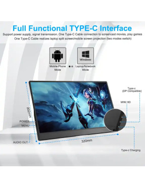 Портативний монітор Sibolan 14" FullHD IPS з магнітним чохлом