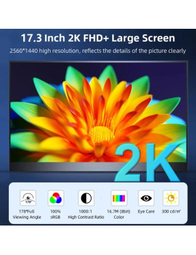 Портативний ультратонкий 2.5K монітор Sibolan 17.3" 2560*1440 IPS QHD