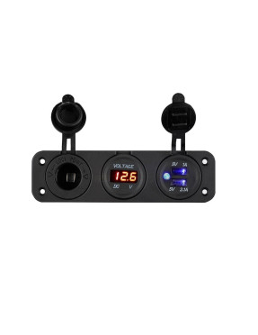 Автоблок 3 Charger USB 2.1+1А прикурювач вольтметр на рамці