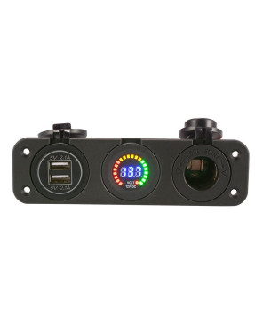 Автоблок 3 Charger USB 2.1+2.1А прикурювач вольтметр шкала на рамці