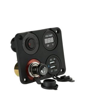 Автоблок 4 Charger USB 2.1+1А прикурювач вольтметр кнопка на рамці