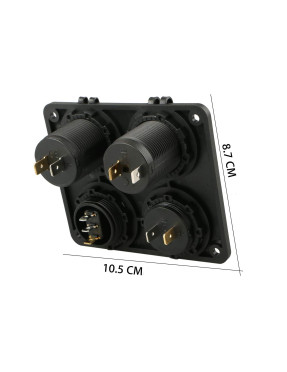 Автоблок 4 Charger USB 2.1+2.1А прикурювач вольтметр кнопка на рамці