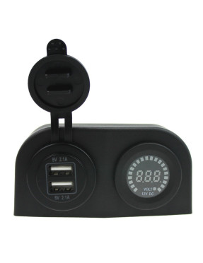 Автоблок на 2 рамці-подіумі Charger USB 2.1+2.1А та вольтметр
