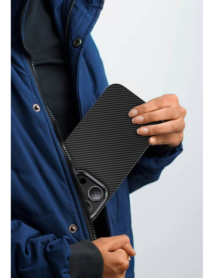 Кевларовий карбоновий чохол Iphone 16PRO MagSafe 1.15mm 600D