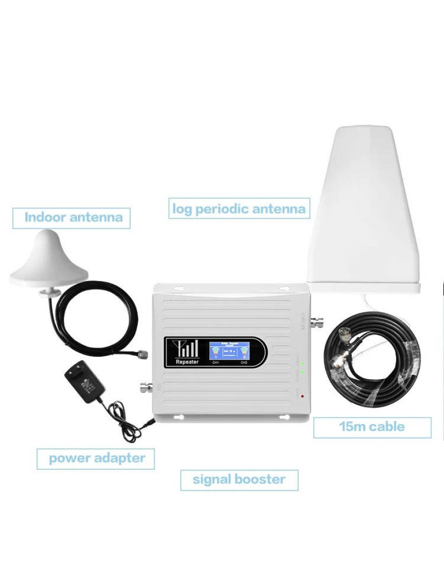 Підсилювач мобільного сигналу GSM 3G 4G LTE Dual-Band 900/2100 МГц