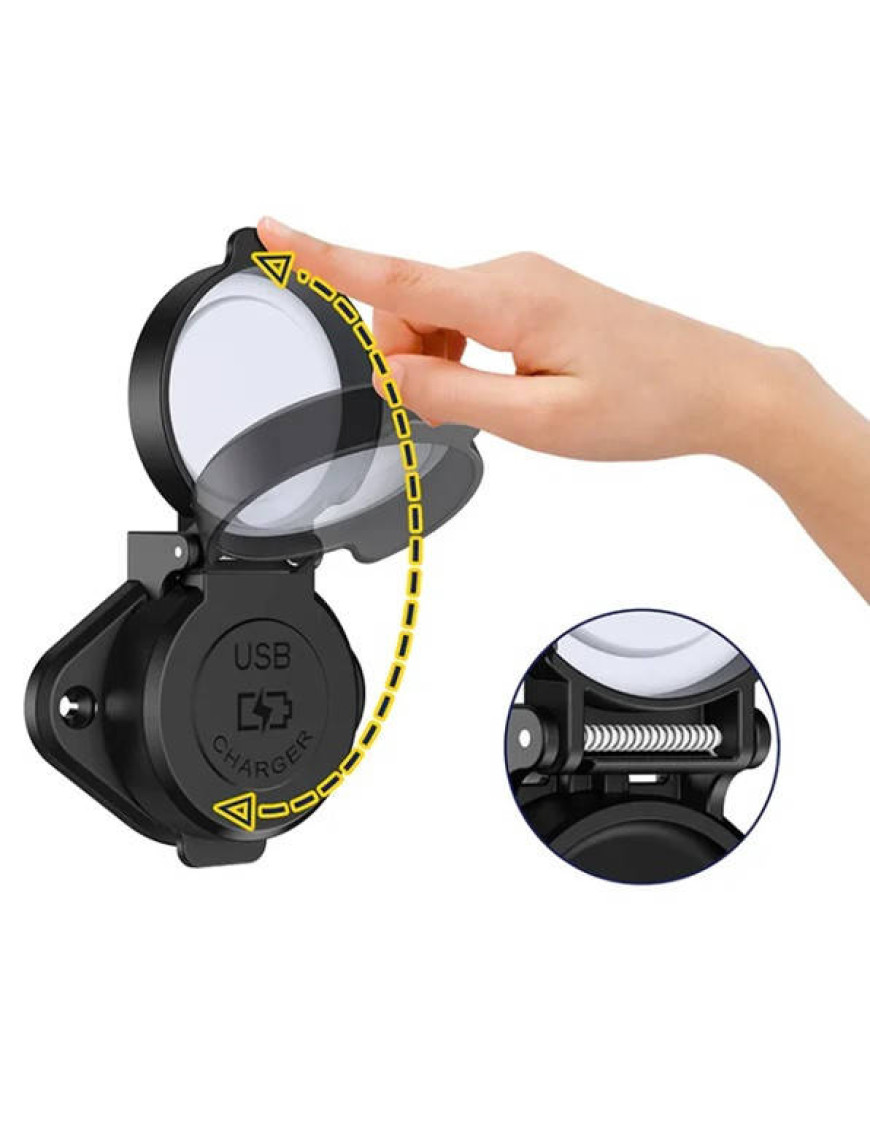 IP67 USB зарядка панель 10-90V QC3.0 PD Type-C 30W