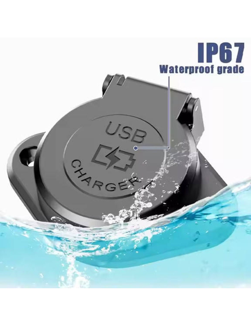 IP67 USB зарядка панель 10-90V QC3.0 PD Type-C 30W