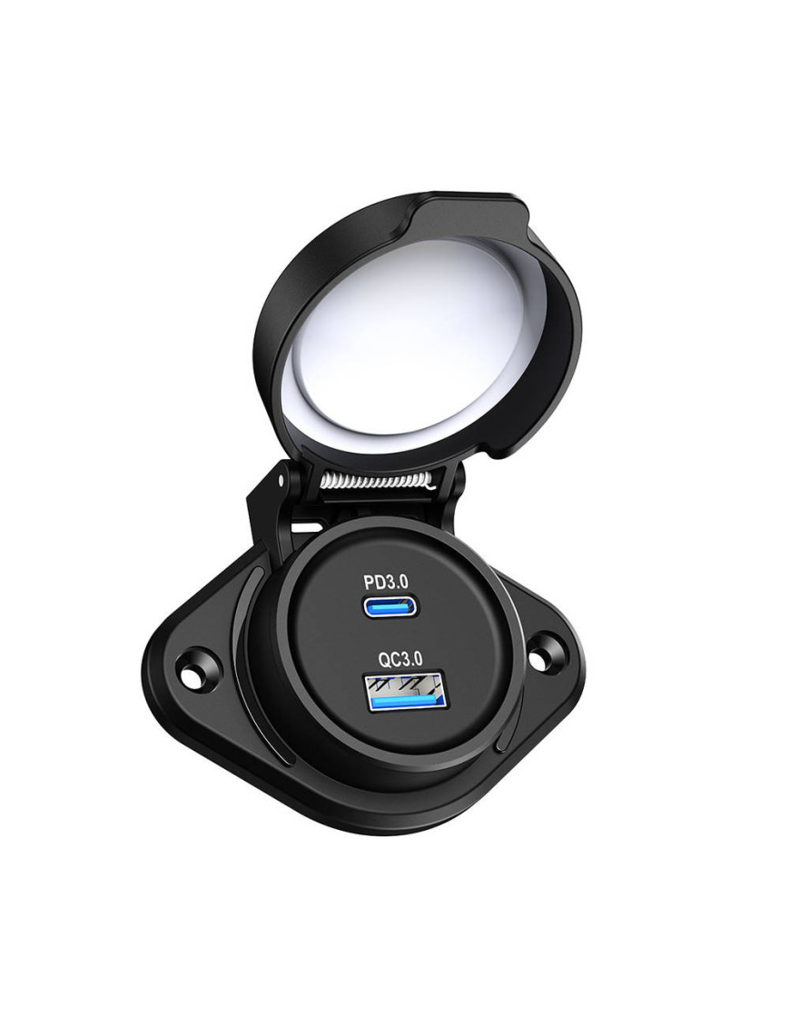 IP67 USB зарядка панель 10-90V QC3.0 PD Type-C 30W