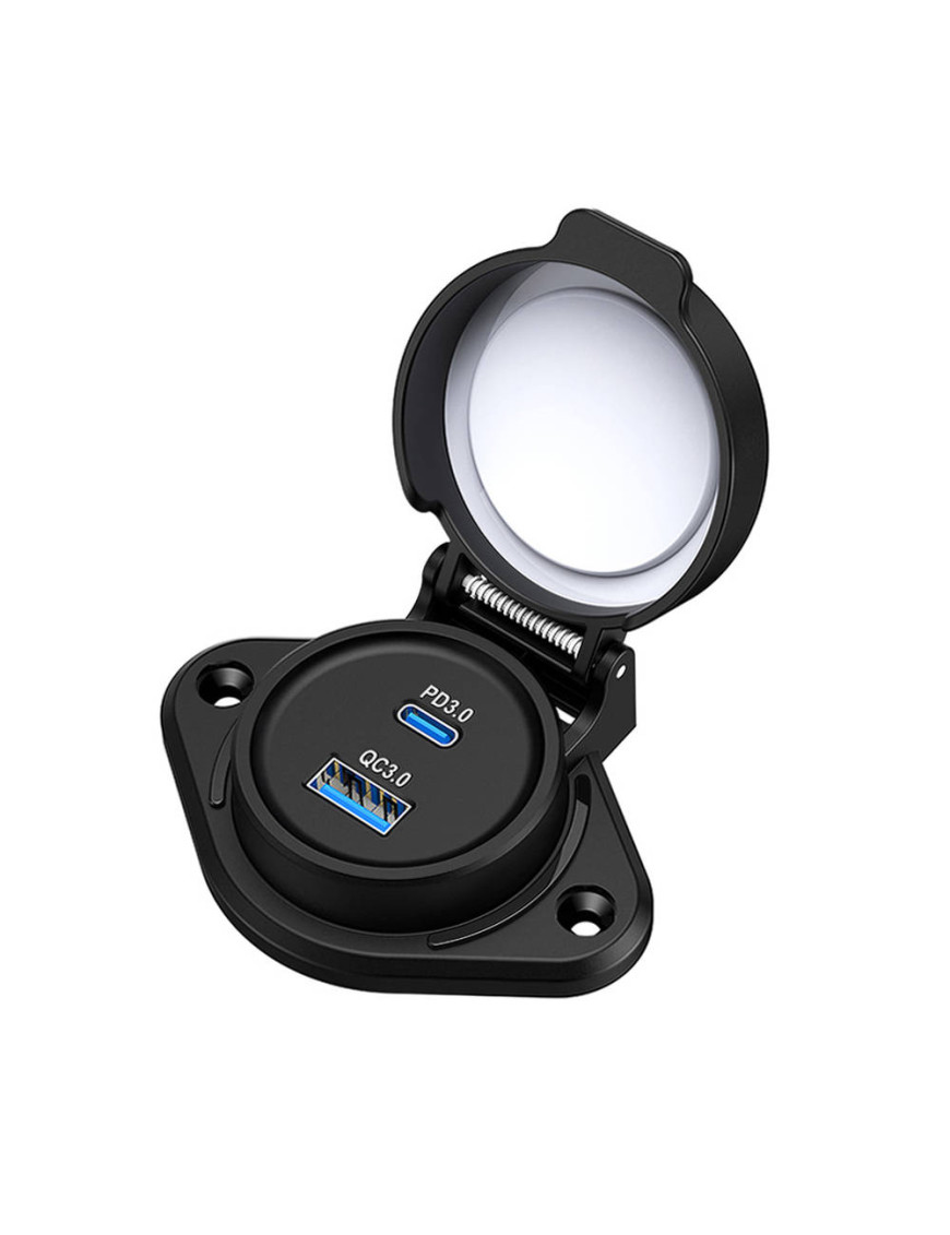 IP67 USB зарядка панель 10-90V QC3.0 PD Type-C 30W