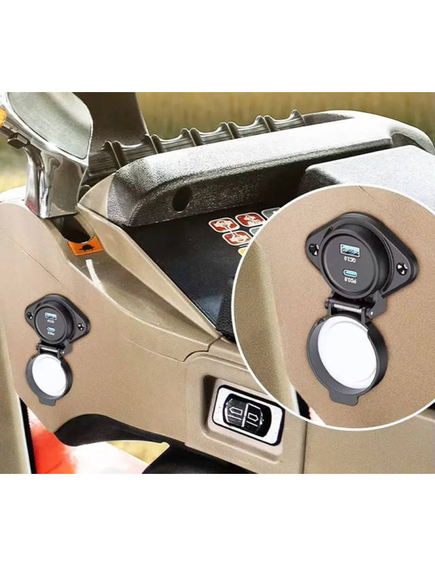 IP67 USB зарядка панель 10-90V QC3.0 PD Type-C 30W