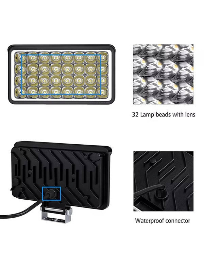 12-80V металева світлодіодна лампа фара для авто вантажівок мото IP68 32W 6500K