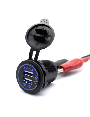 Адаптер USB зарядка 2.1+2.1А з кнопкою вимкнення