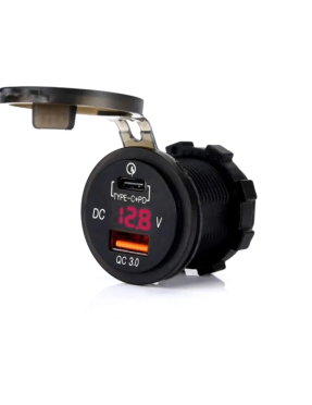 Адаптер USB зарядка QC 3.0 + PD Type-C 18W з вольтметром
