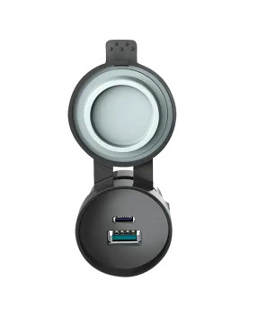 Врізна USB зарядка QC 3.0+PD Type-C 20W Вологозахист Ip67