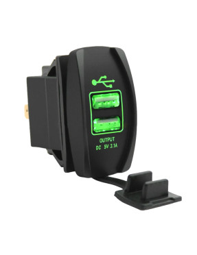 USB зарядка 3.1A в місце штатної заглушки. Зелена