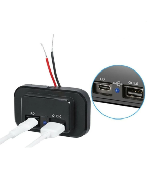 Накладна панель USB зарядка QC 3.0 + PD Type-C