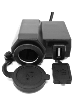 USB зарядка для мото 2.1А з прикурювачем на кермо